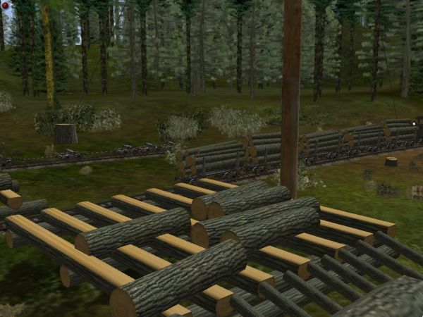 Cold deck and logging cars